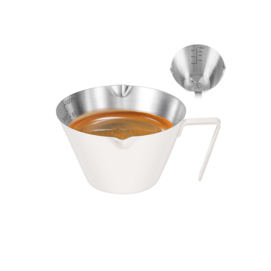 Carrottimes 3.4OZ/100ml Stainless Steel Espresso Measuring Cups White