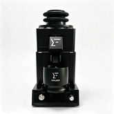 Front view of 98mm burr coffee grinder for espresso prep