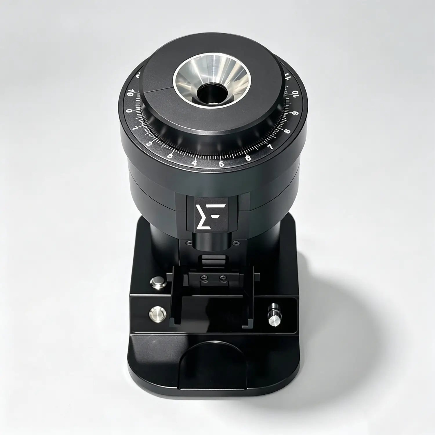 Black 120mm Burr Coffee Grinder Front View
