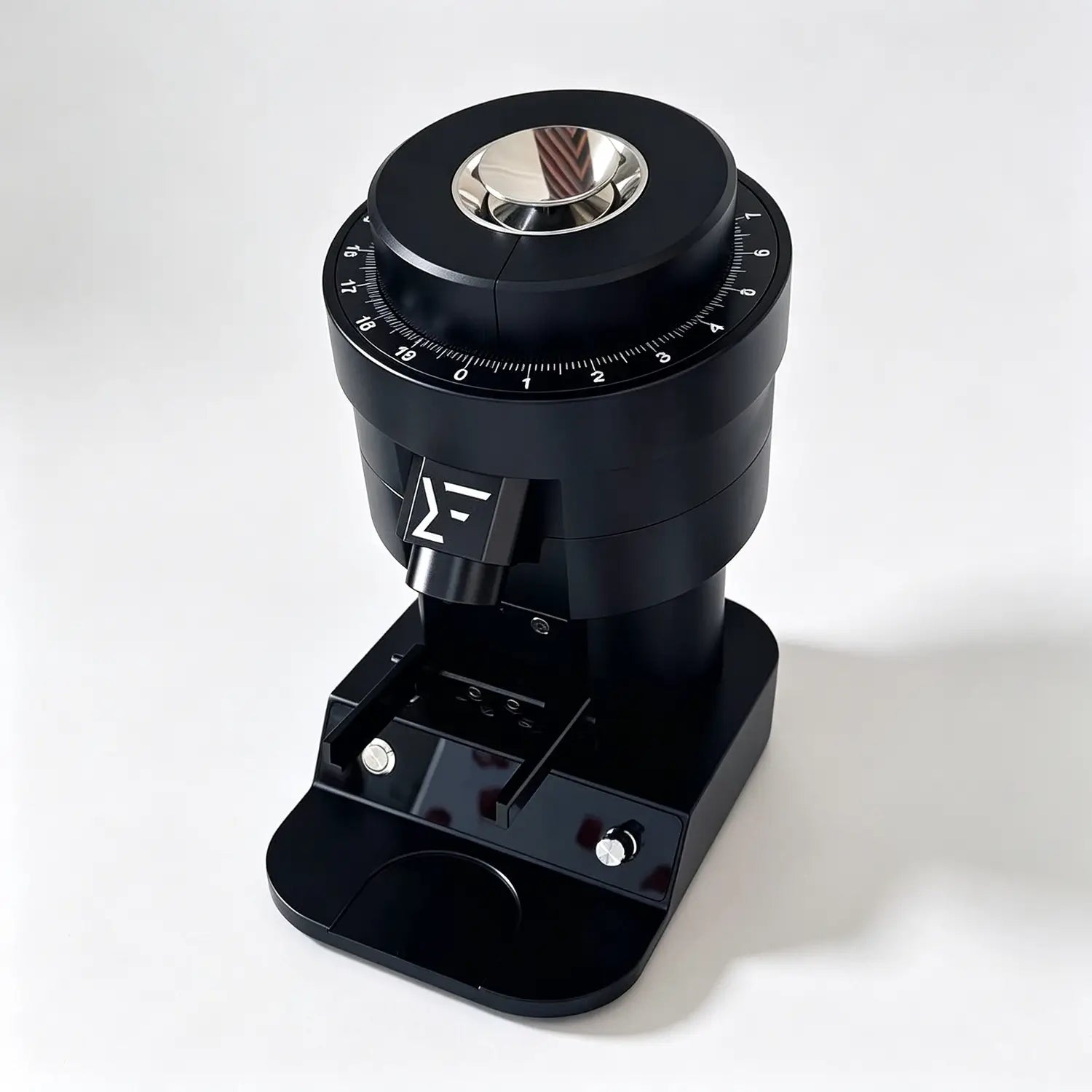 Silver Black 120mm Burr Coffee Grinder Side View