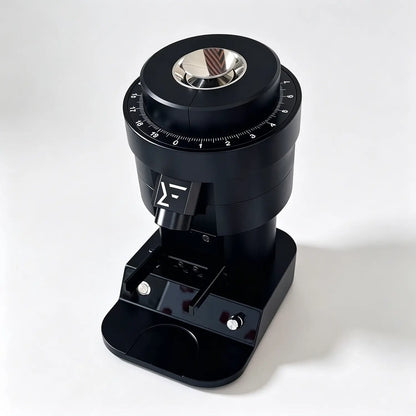 Silver Black 120mm Burr Coffee Grinder Side View