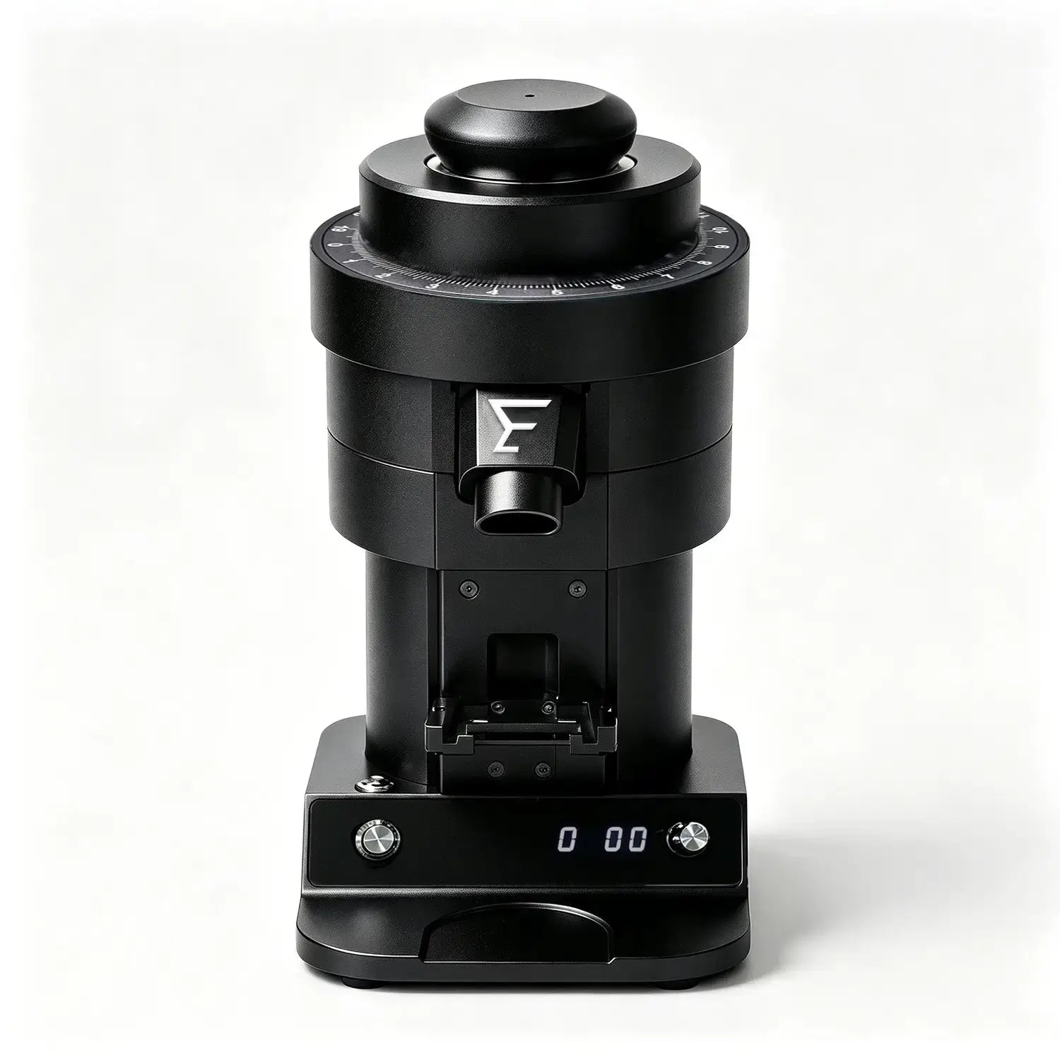 Black 120mm Burr Coffee Grinder Front View