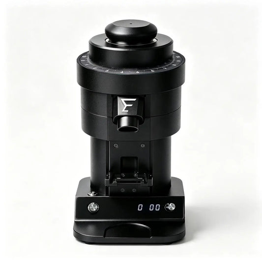 Black 120mm Burr Coffee Grinder Front View