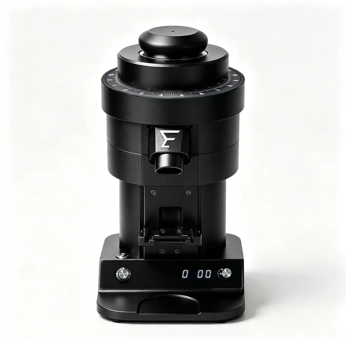 Black 120mm Burr Coffee Grinder Front View