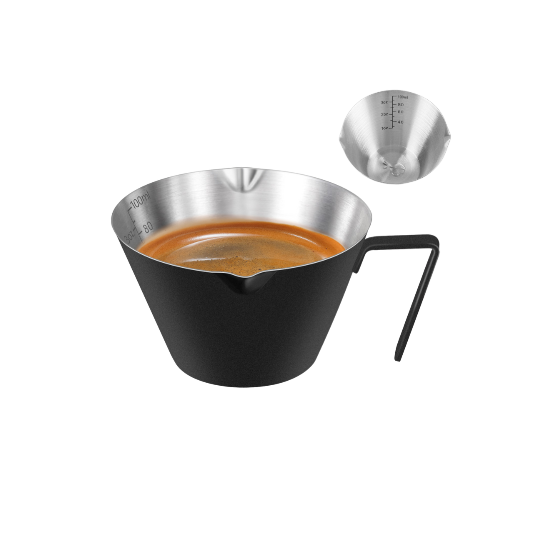 Carrottimes 3.4OZ/100ml Stainless Steel Espresso Measuring Cups Black